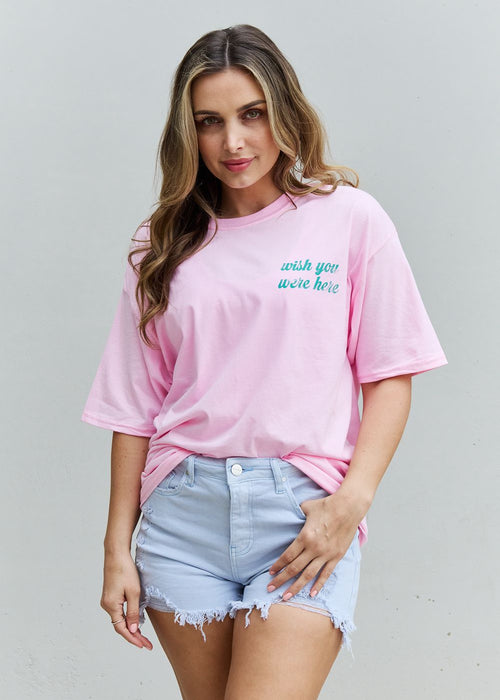 Sweet Claire "Wish You Were Here" Oversized Graphic T-Shirt