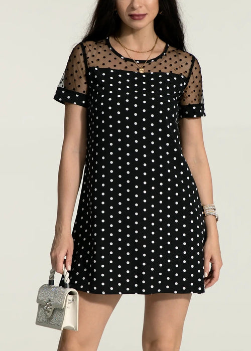 Polka Dot Short Sleeve Mini Dress
