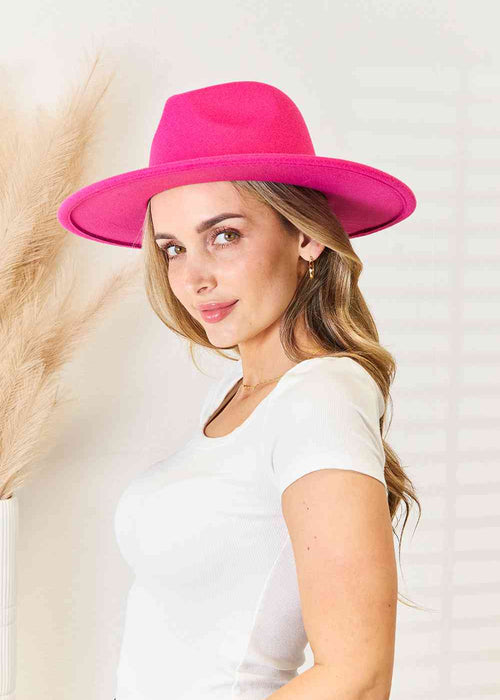 Fame Flat Brim Fedora Fashion Hat
